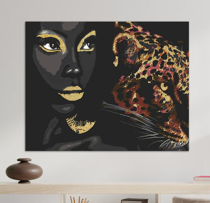 Kobieta i Tygrys Złote Elementy YY0399