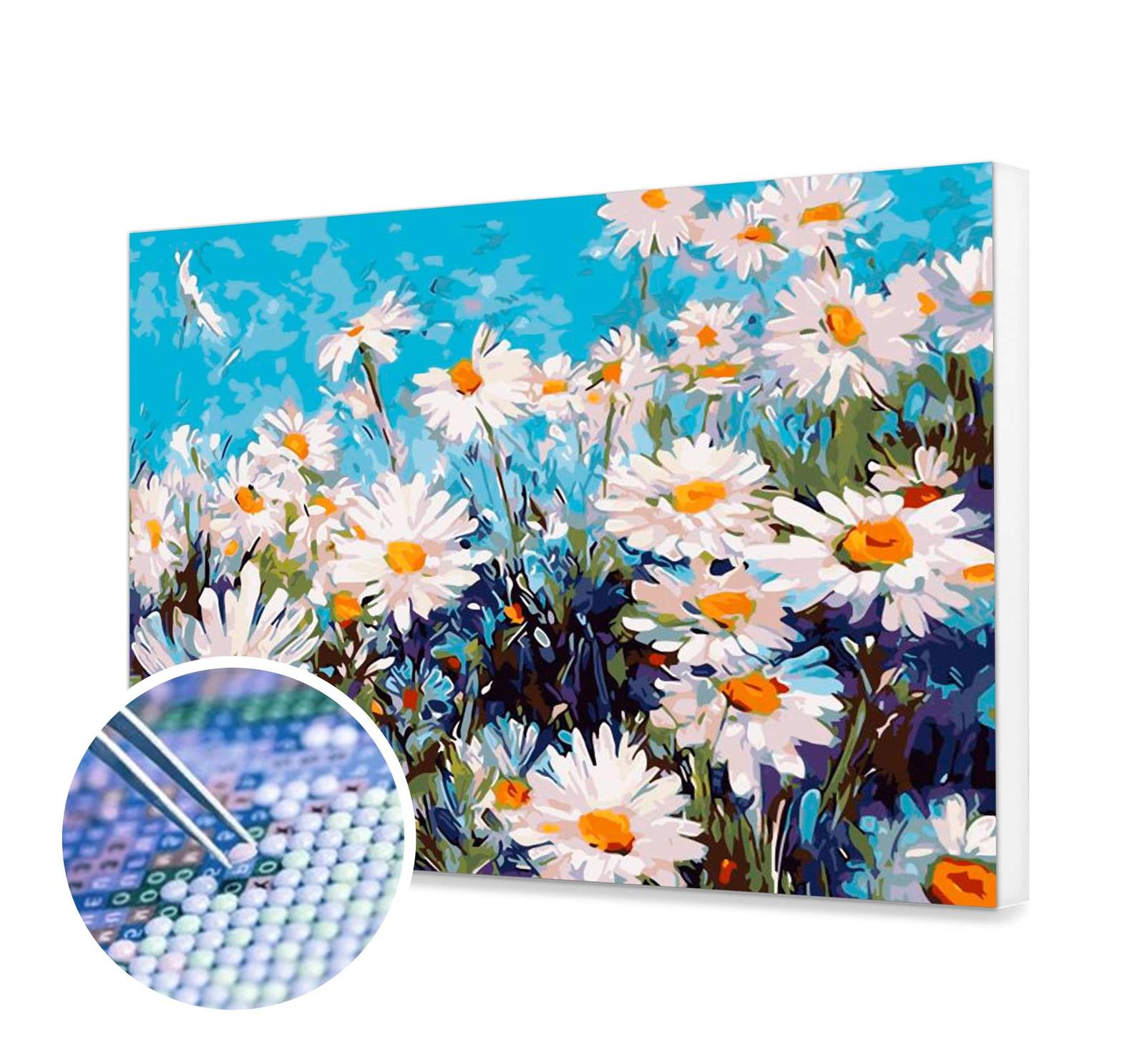 Mozaika - Kwiaty Rumianku - 40x50cm