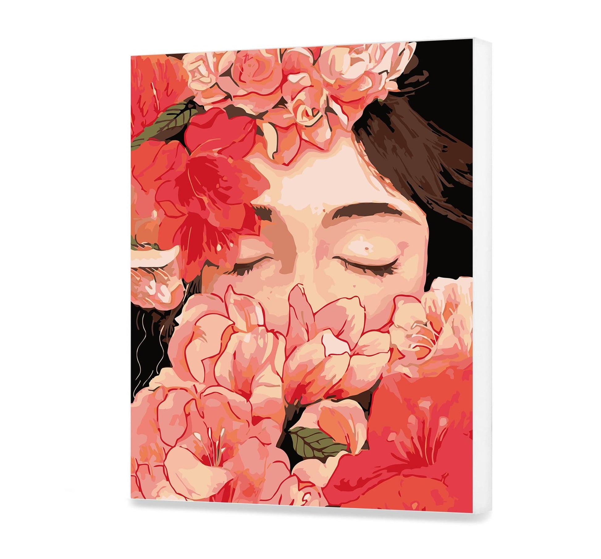 Dziewczyna i czerwone lilie