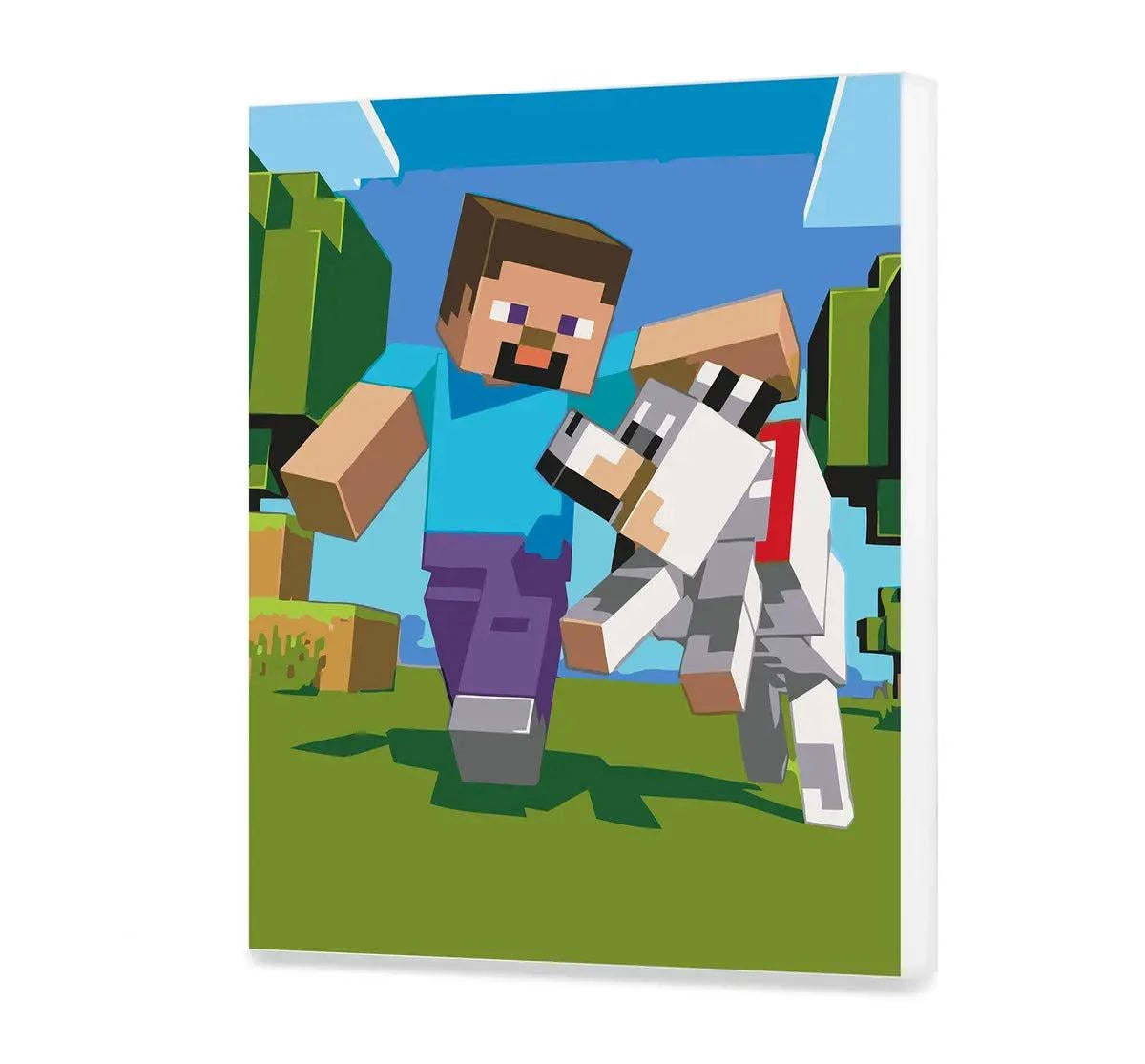 Minecraft spacer z wilkiem