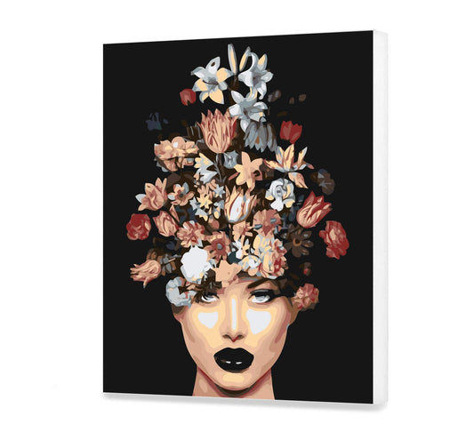 Kobieta z kwiatową fryzurą SC0769