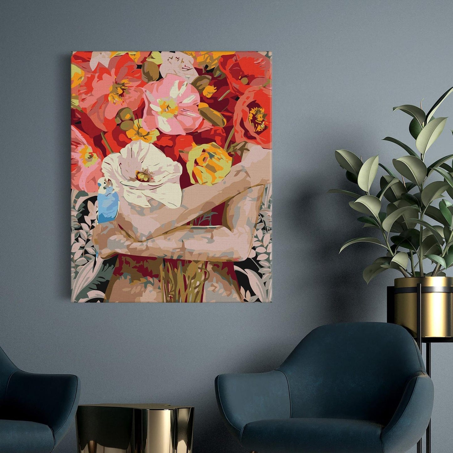 Dziewczyna z bukietem kwiatów SC0728