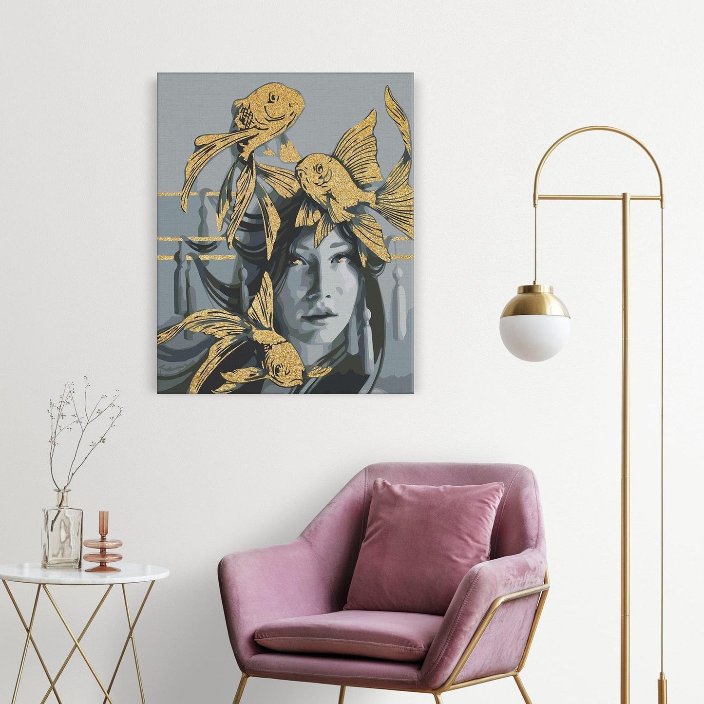 Dziewczyna ze złotą rybką SC0767