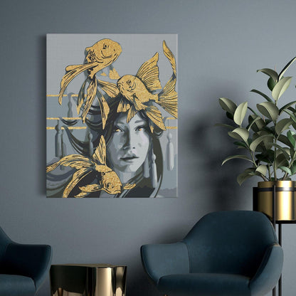 Dziewczyna ze złotą rybką SC0767