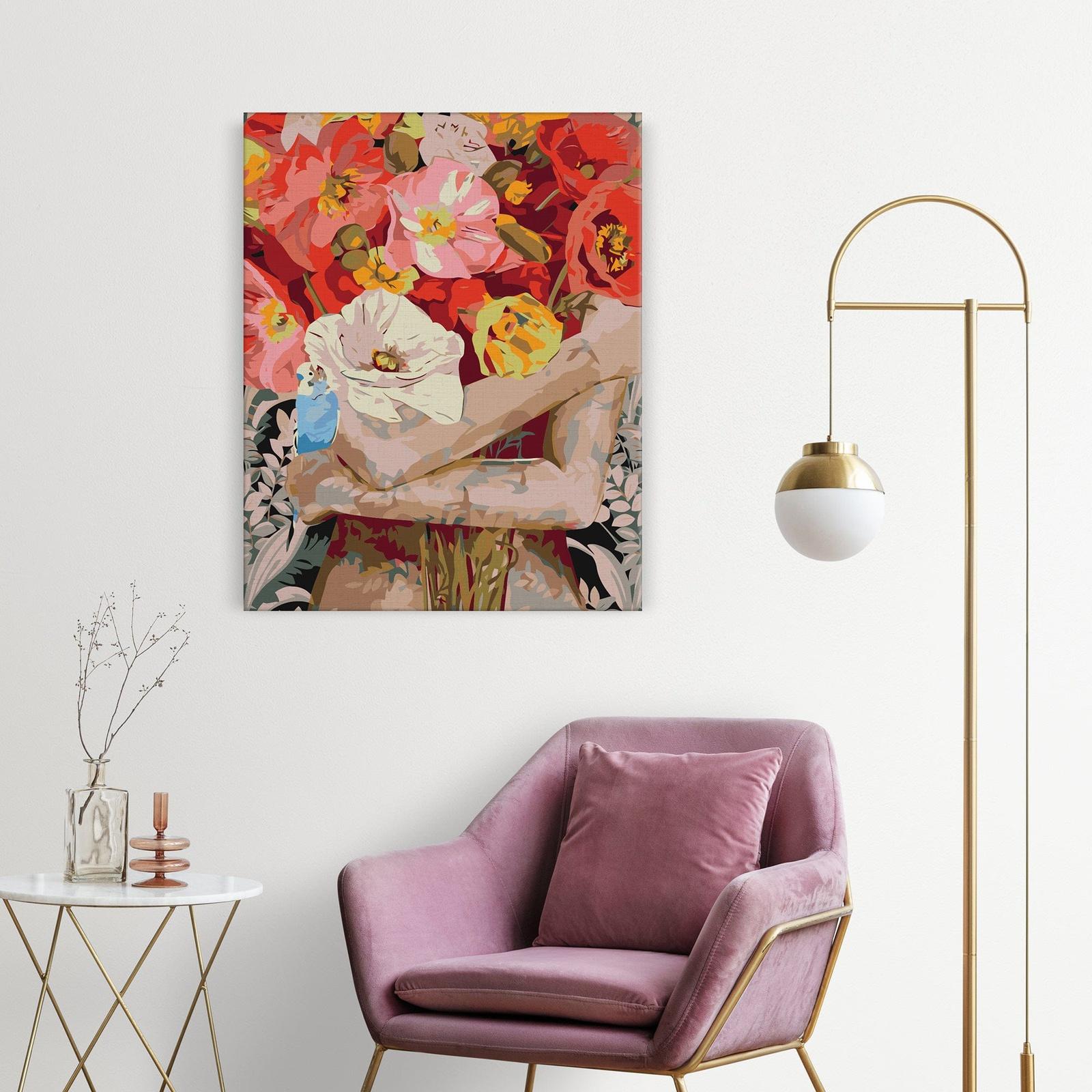 Dziewczyna z bukietem kwiatów SC0728