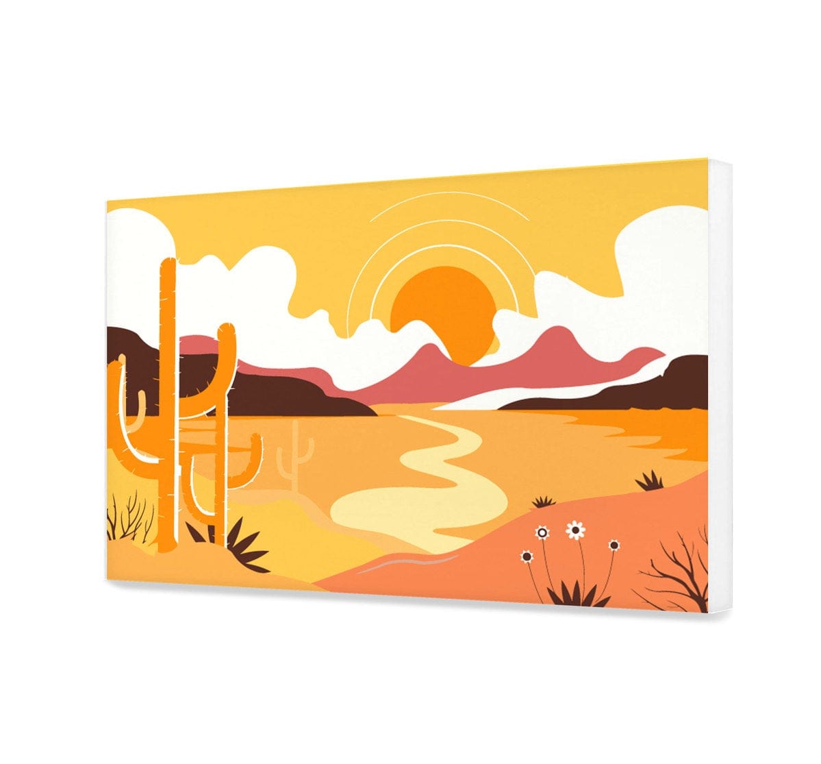 Żółty Kaktus W Pustyni HP0312