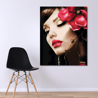 Piękna dziewczyna z kwiatem