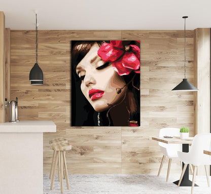 Piękna dziewczyna z kwiatem