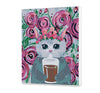 Kot Z Kawą W Różowych Różach RD0063