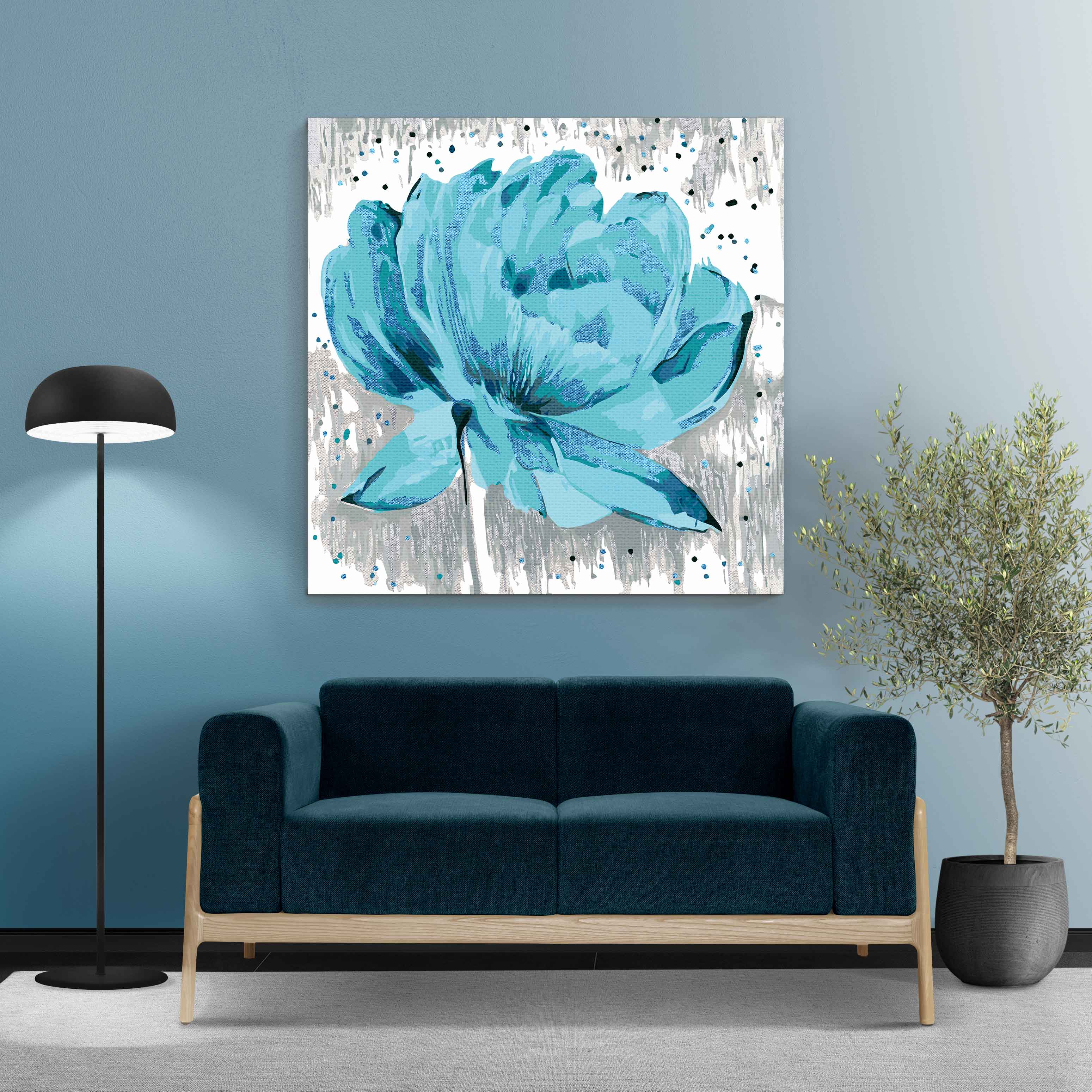 Kwitnący niebieski kwiat