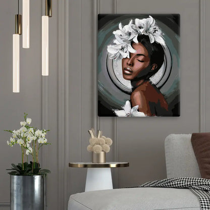 Dziewczyna z białymi liliami