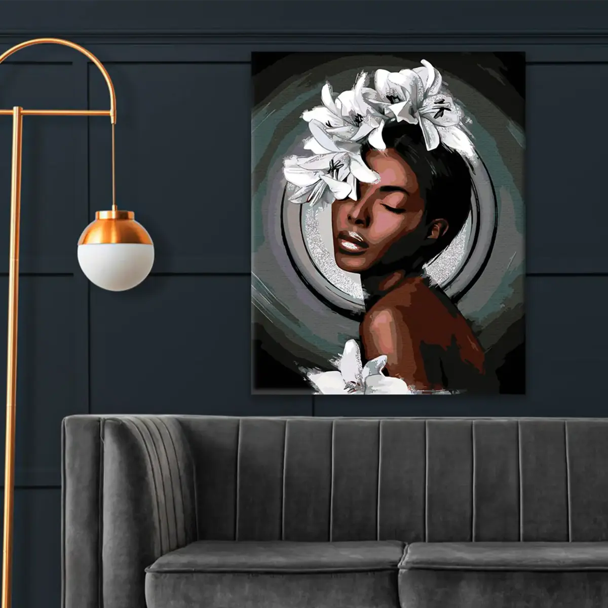 Dziewczyna z białymi liliami