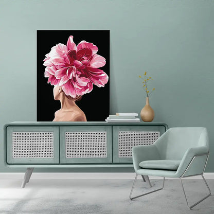 Dziewczyna z różową piwonią