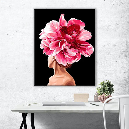 Dziewczyna z różową piwonią