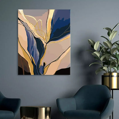 Złoto-niebieska abstrakcja