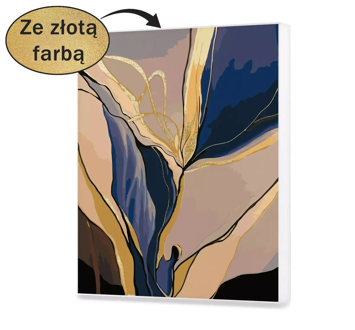 Złoto-niebieska abstrakcja