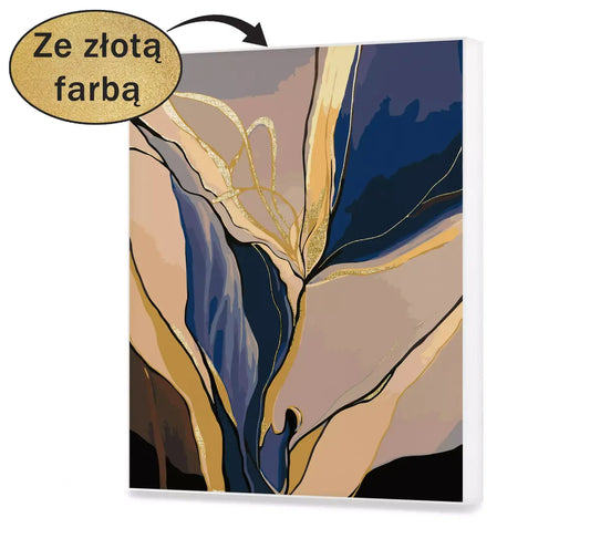 Złoto-niebieska abstrakcja