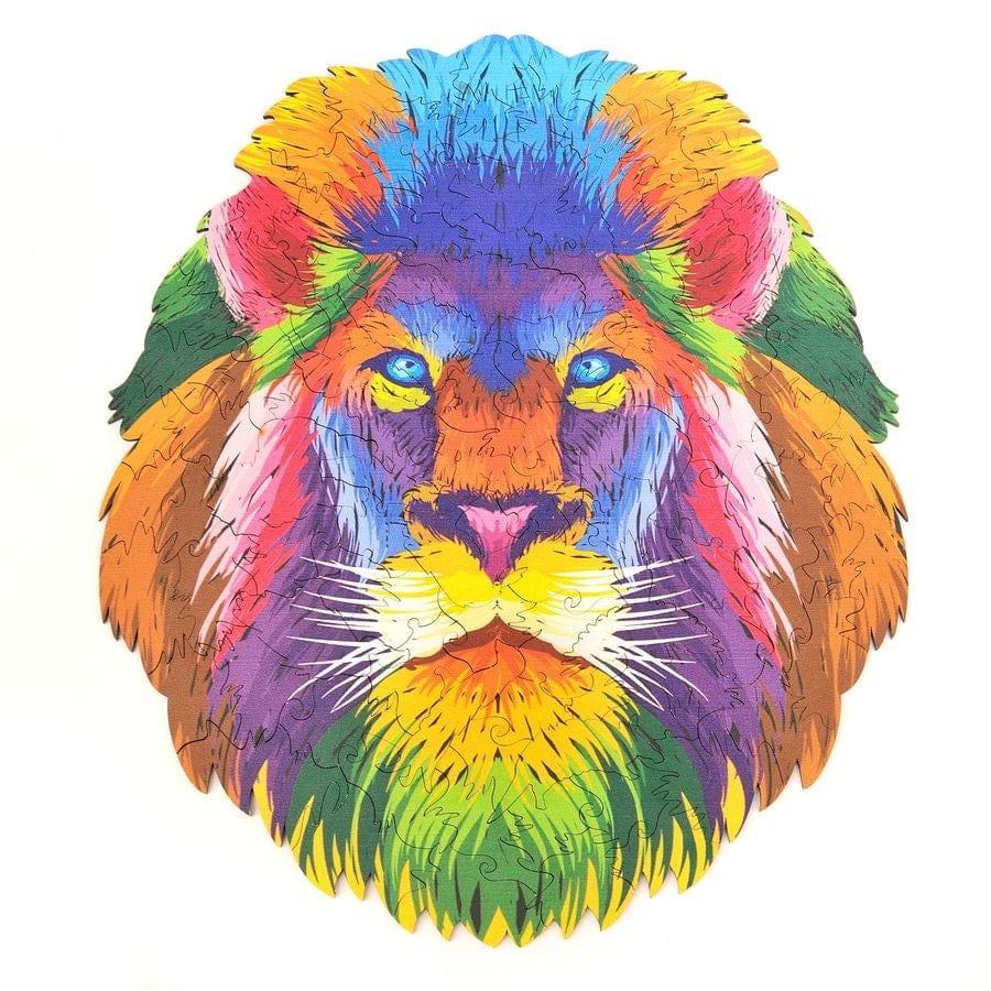Puzzle Drewniane "Kolorowy Lew"