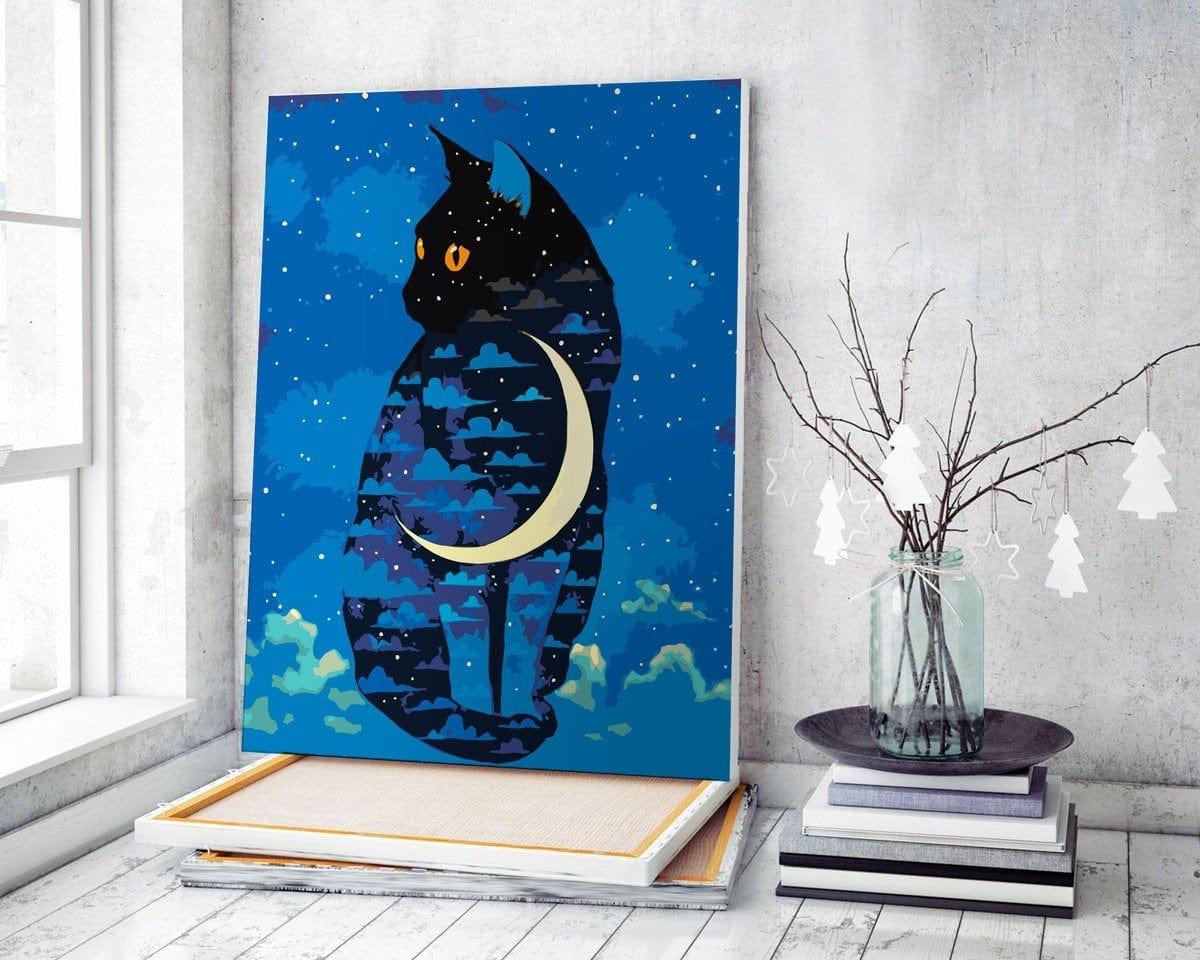 Czarny Kot I Księżyc JD0018