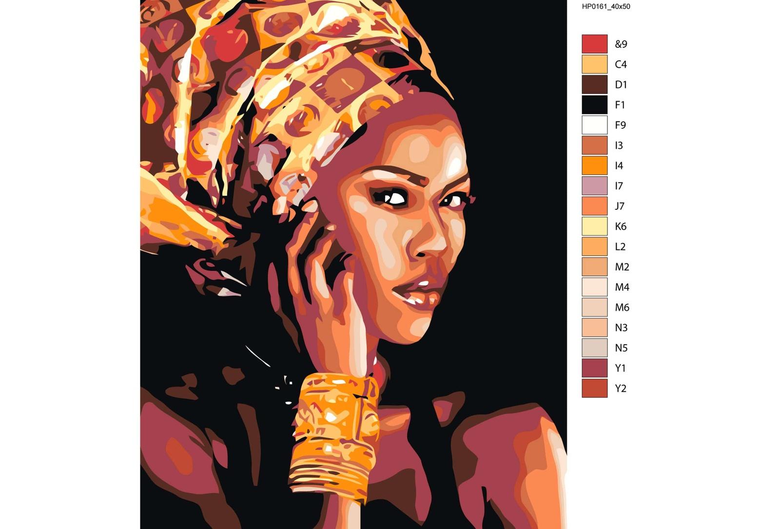 Afrykańska Kobieta W Złocie HP0161