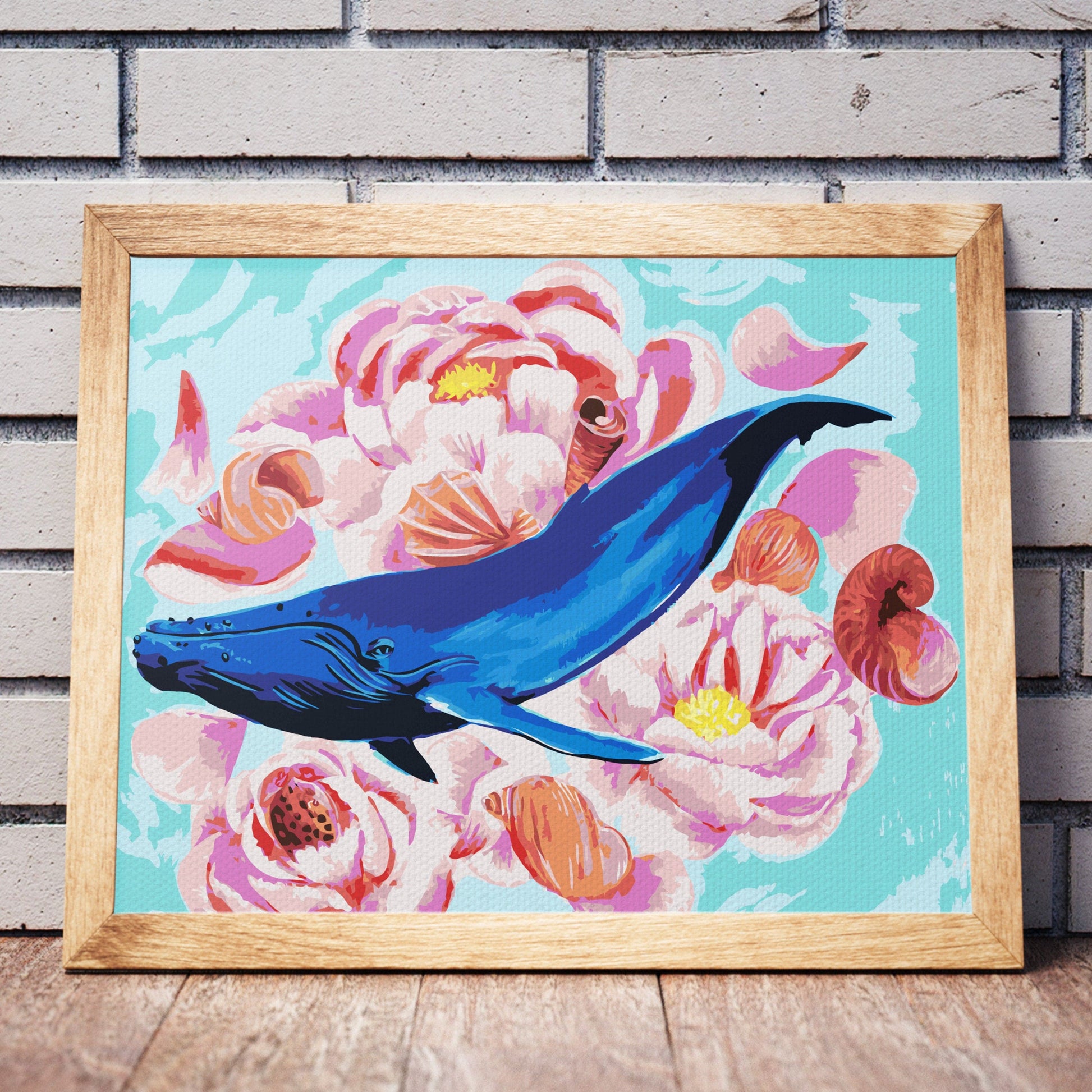 Wieloryb I Różowe Kwiaty NK0089