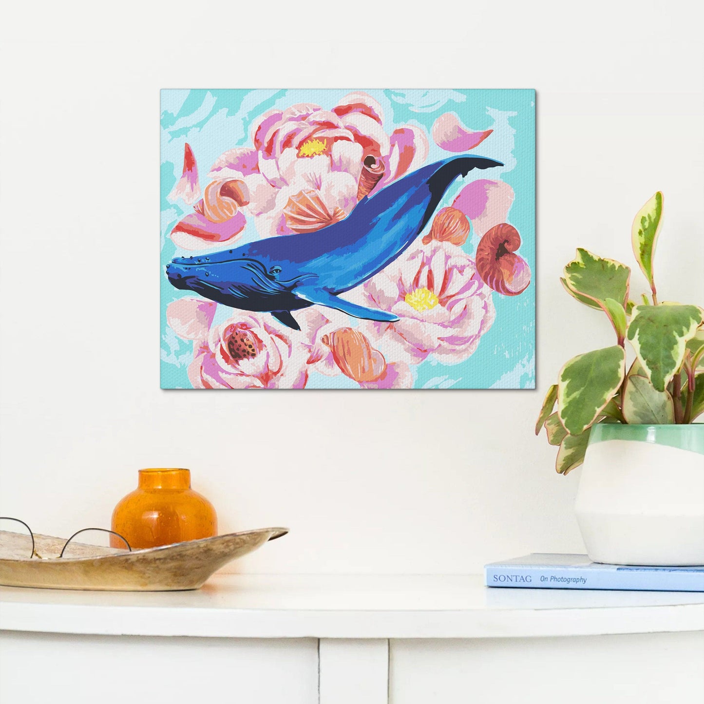 Wieloryb I Różowe Kwiaty NK0089