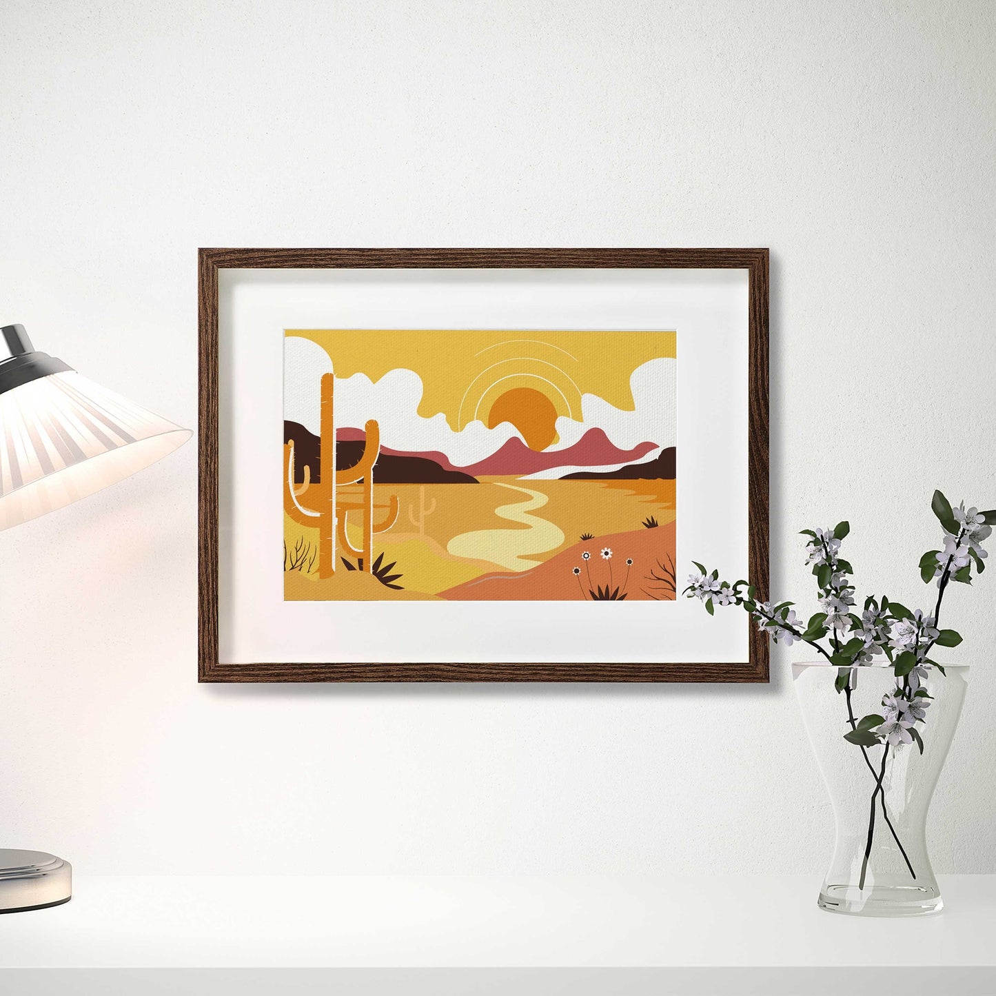 Żółty Kaktus W Pustyni HP0312