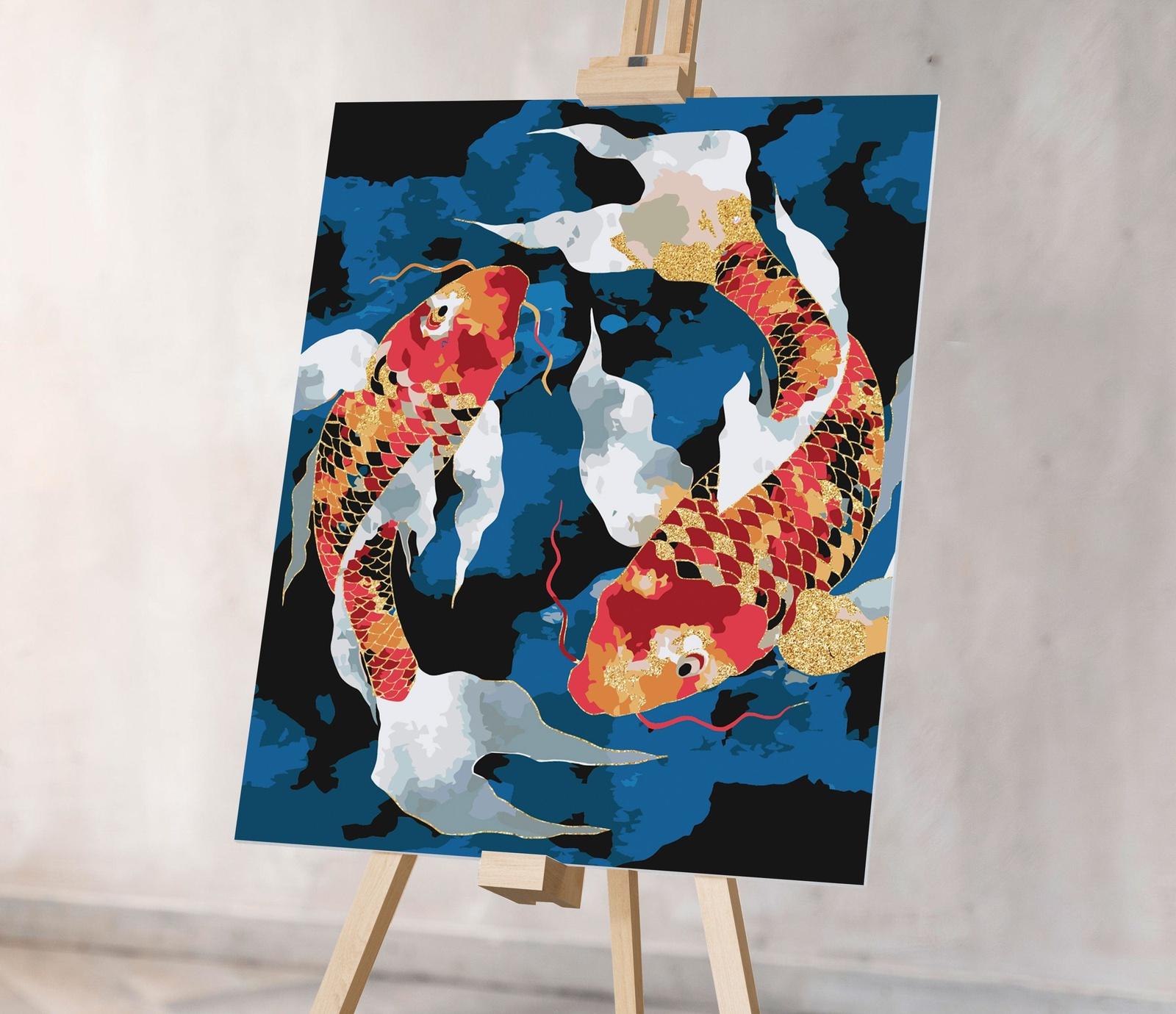 Obraz Koi Fish Ryby Złote Elementy SC0617